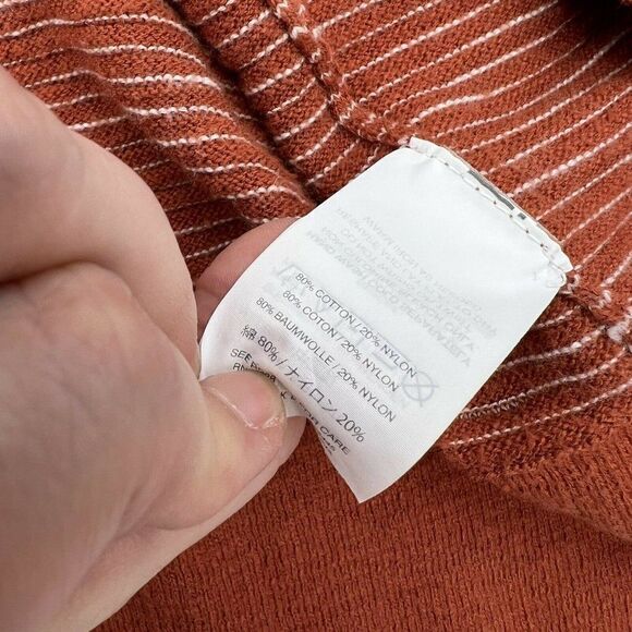 Madewell Summer Ryder Stripe Cardigan Open Front Long Line Rusty Torch XS - Picture 3 of 4